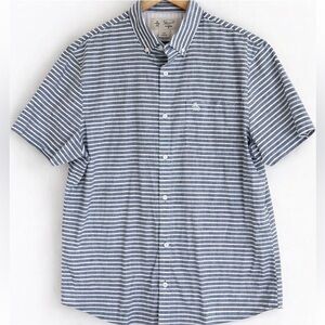 Original Penguin Heritage Slim Fit Striped Button Down Shirt Mens Large grey